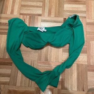Princess Polly green long sleeve crop